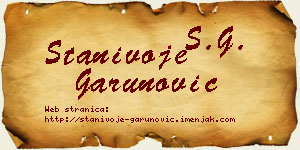 Stanivoje Garunović vizit kartica